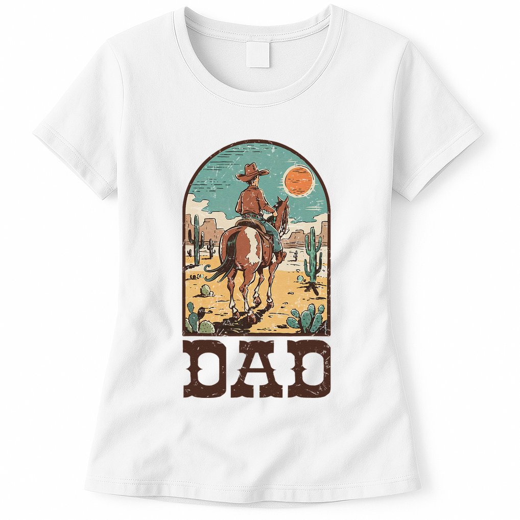 Dad Vintage Cowboy Cowgirl Western Family Matching Womens T-Shirt