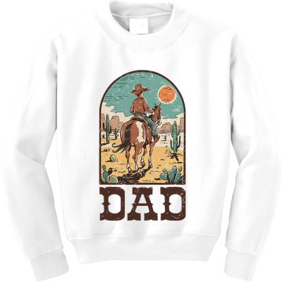 Dad Vintage Cowboy Cowgirl Western Family Matching Kids Sweatshirt