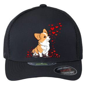 Dog Valentine Cute Corgi Valentine's Day Great Gift Flexfit Unipanel Trucker Cap