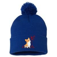 Dog Valentine Cute Corgi Valentine's Day Great Gift Pom Pom 12in Knit Beanie