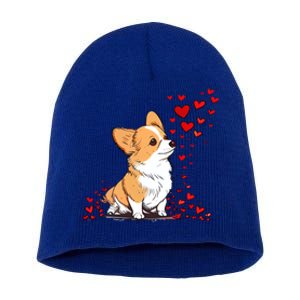 Dog Valentine Cute Corgi Valentine's Day Great Gift Short Acrylic Beanie