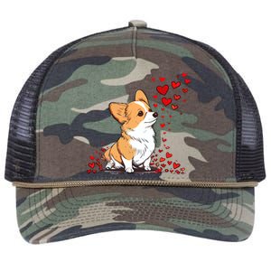 Dog Valentine Cute Corgi Valentine's Day Great Gift Retro Rope Trucker Hat Cap