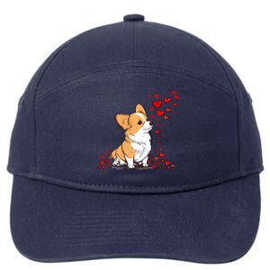 Dog Valentine Cute Corgi Valentine's Day Great Gift 7-Panel Snapback Hat