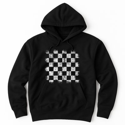 Distressed Vintage Chess Board Player Style Hoodie