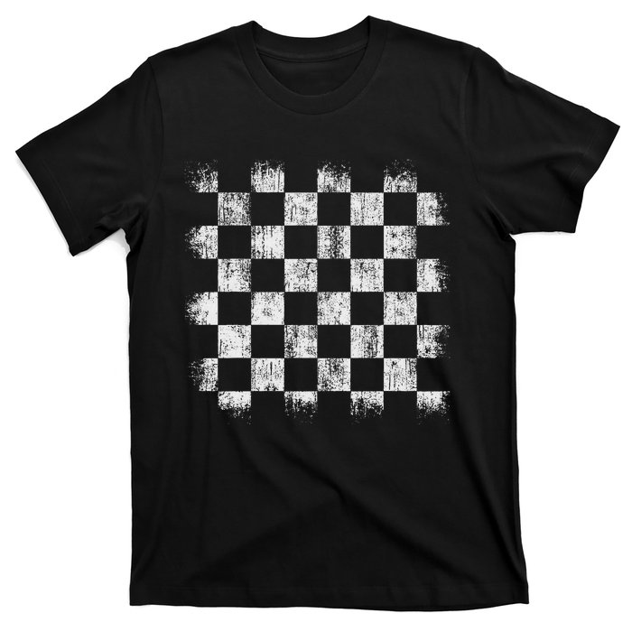 Distressed Vintage Chess Board Player Style T-Shirt