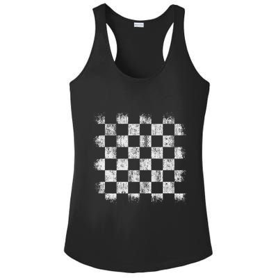 Distressed Vintage Chess Board Player Style Ladies PosiCharge Competitor Racerback Tank