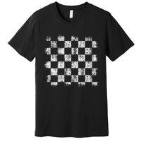 Distressed Vintage Chess Board Player Style Premium T-Shirt