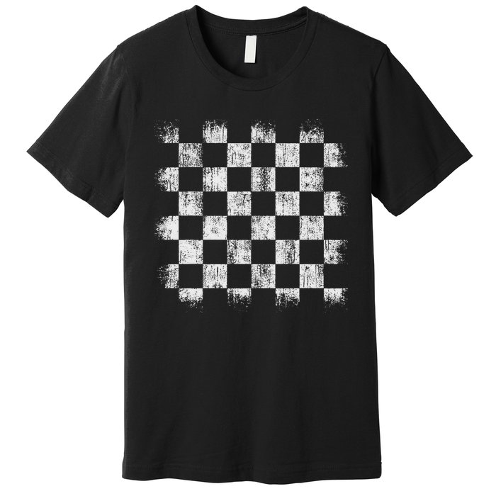 Distressed Vintage Chess Board Player Style Premium T-Shirt