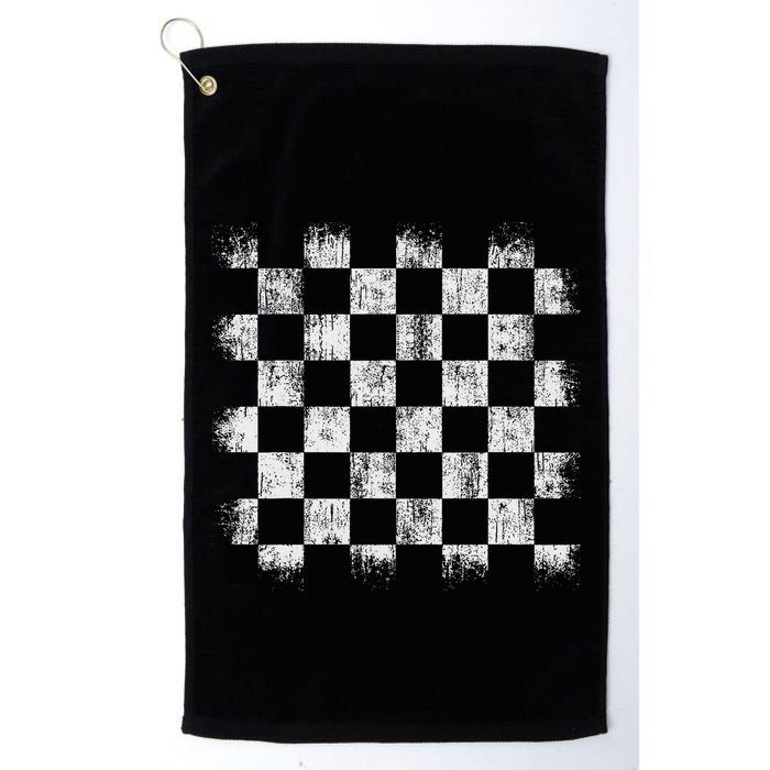 Distressed Vintage Chess Board Player Style Golf Towel