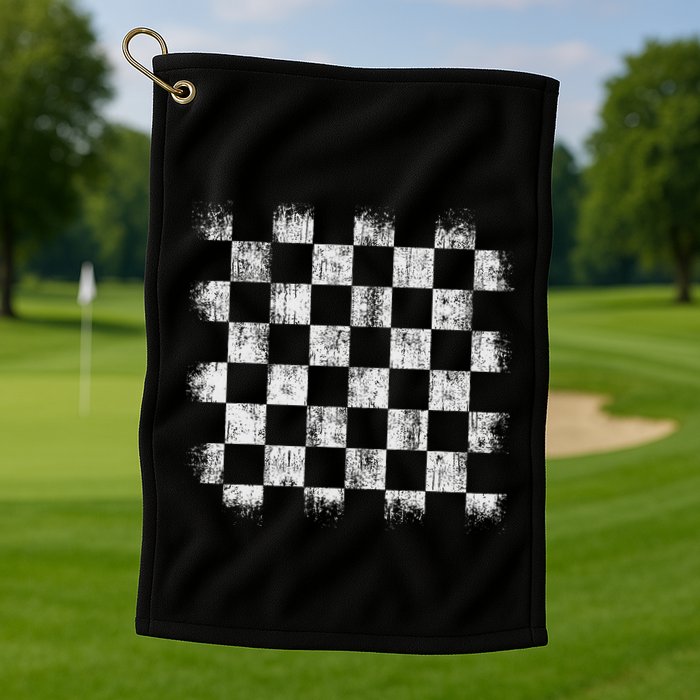 Distressed Vintage Chess Board Player Style Golf Towel
