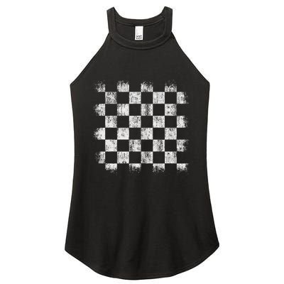 Distressed Vintage Chess Board Player Style Women's Perfect Tri Rocker Tank