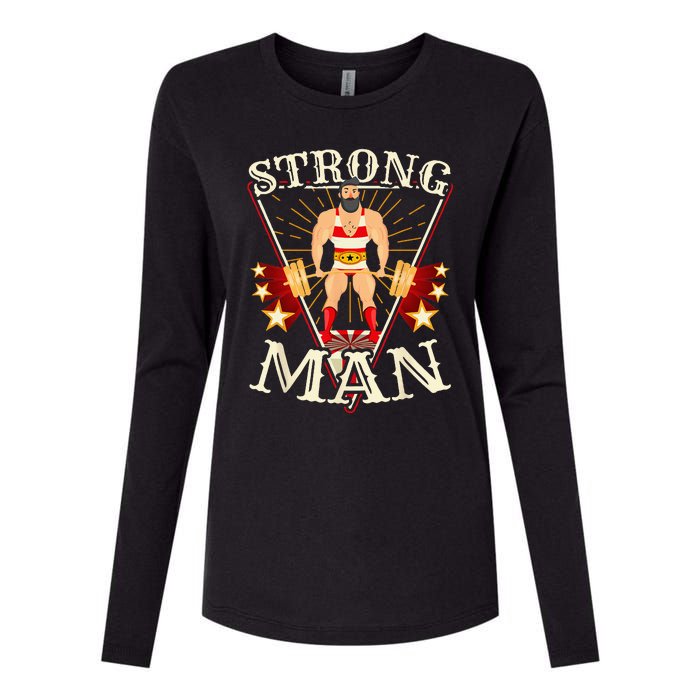 Deadlift Vintage Circus Strongman Costume Womens Cotton Relaxed Long Sleeve T-Shirt