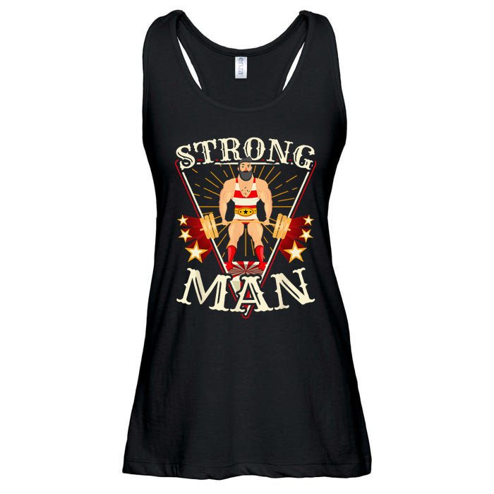 Deadlift Vintage Circus Strongman Costume Ladies Essential Flowy Tank