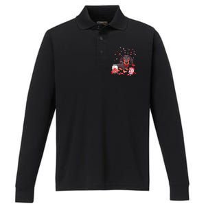 Dog Valentine Cute Dachshund Valentine's Day Performance Long Sleeve Polo