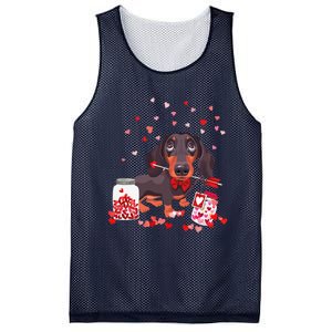 Dog Valentine Cute Dachshund Valentine's Day Mesh Reversible Basketball Jersey Tank