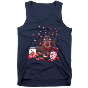 Dog Valentine Cute Dachshund Valentine's Day Tank Top