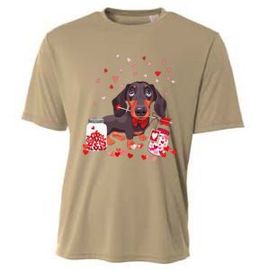 Dog Valentine Cute Dachshund Valentine's Day Cooling Performance Crew T-Shirt