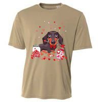 Dog Valentine Cute Dachshund Valentine's Day Cooling Performance Crew T-Shirt