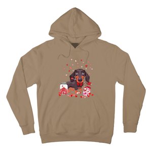 Dog Valentine Cute Dachshund Valentine's Day Hoodie