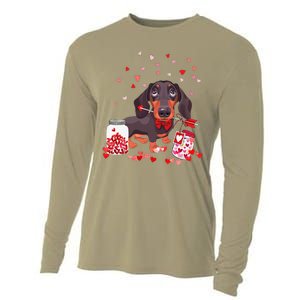 Dog Valentine Cute Dachshund Valentine's Day Cooling Performance Long Sleeve Crew