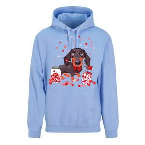 Dog Valentine Cute Dachshund Valentine's Day Unisex Surf Hoodie