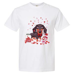 Dog Valentine Cute Dachshund Valentine's Day Garment-Dyed Heavyweight T-Shirt