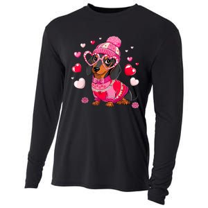 Dog Valentine Cute Dachshund ValentineS Day Cooling Performance Long Sleeve Crew