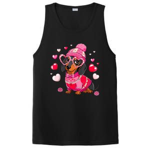 Dog Valentine Cute Dachshund ValentineS Day PosiCharge Competitor Tank