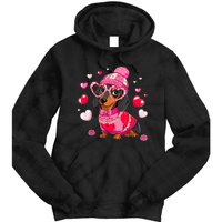 Dog Valentine Cute Dachshund ValentineS Day Tie Dye Hoodie