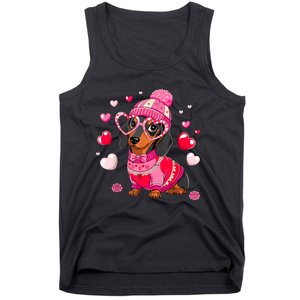 Dog Valentine Cute Dachshund ValentineS Day Tank Top