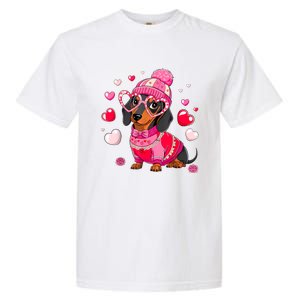 Dog Valentine Cute Dachshund ValentineS Day Garment-Dyed Heavyweight T-Shirt