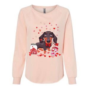 Dog Valentine Cute Dachshund Valentine's Day Womens California Wash Sweatshirt