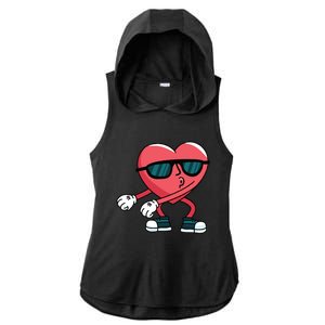 Dancing Valentine's Day Heart Valentines Day Dancing Heart Gift Ladies PosiCharge Tri-Blend Wicking Draft Hoodie Tank