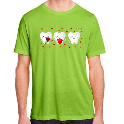 Dental Valentine's Day Cute Teeth Hugging Heart Rose Funny Gift Adult ChromaSoft Performance T-Shirt