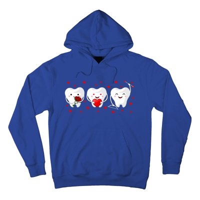 Dental Valentine's Day Cute Teeth Hugging Heart Rose Funny Gift Hoodie