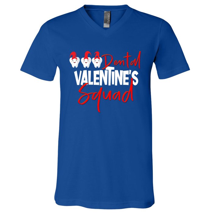 Dental Valentine's Day Squad Funny Dentist Funny Gift V-Neck T-Shirt