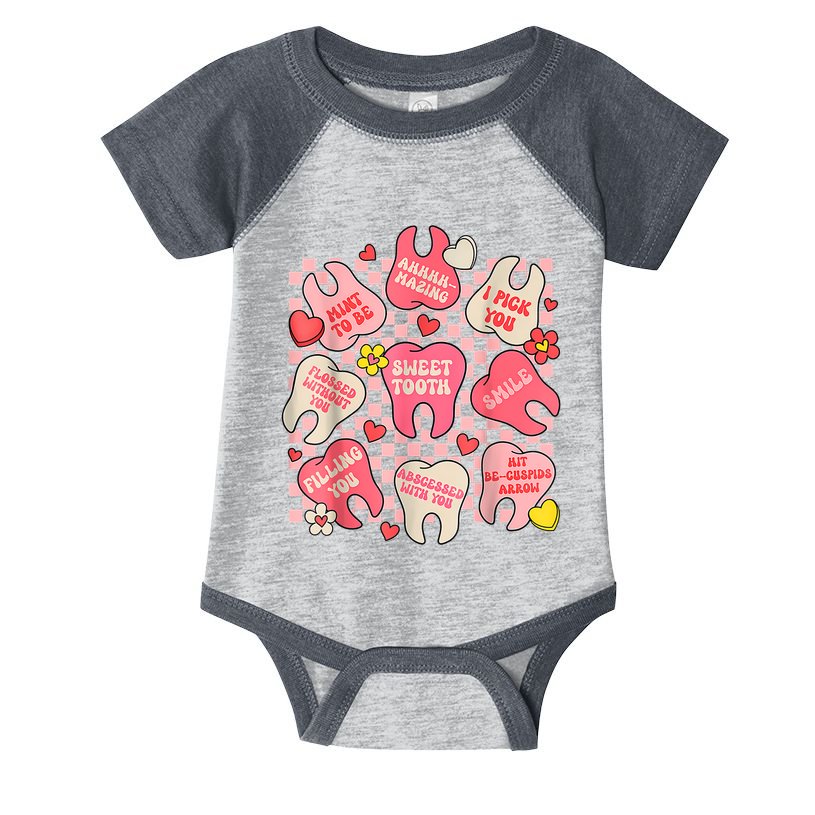 Dental ValentineS Day Cute Teeth Hugging Heart Dentist Infant Baby Jersey Bodysuit