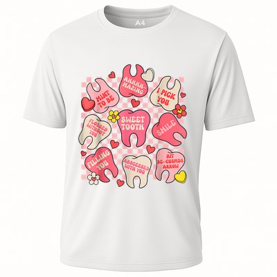 Dental ValentineS Day Cute Teeth Hugging Heart Dentist Performance Shirt