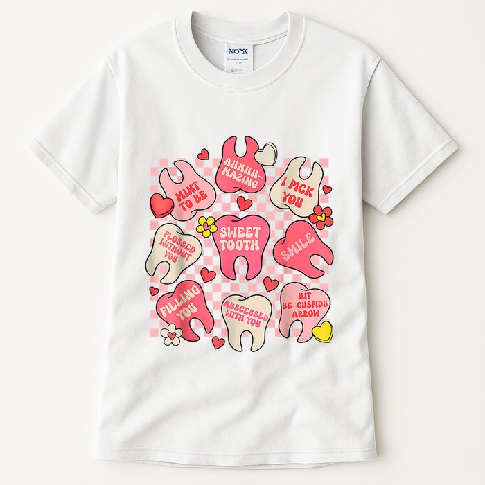 Dental ValentineS Day Cute Teeth Hugging Heart Dentist Tall T-Shirt