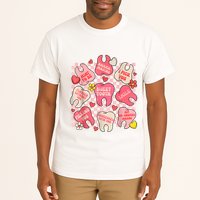 Dental ValentineS Day Cute Teeth Hugging Heart Dentist Tall T-Shirt