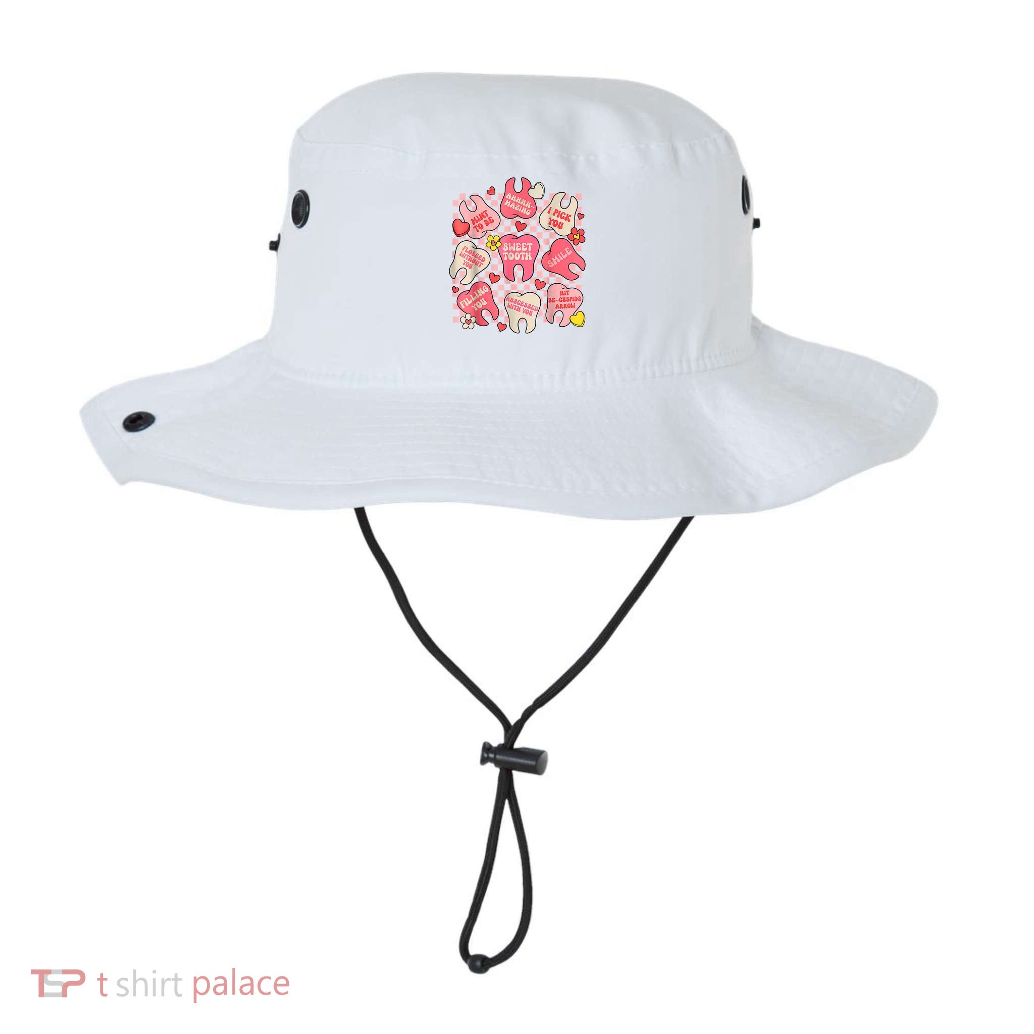 Dental ValentineS Day Cute Teeth Hugging Heart Dentist Bucket Hat