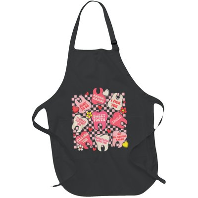 Dental ValentineS Day Cute Th Hugging Heart Dentist Full-Length Apron With Pockets
