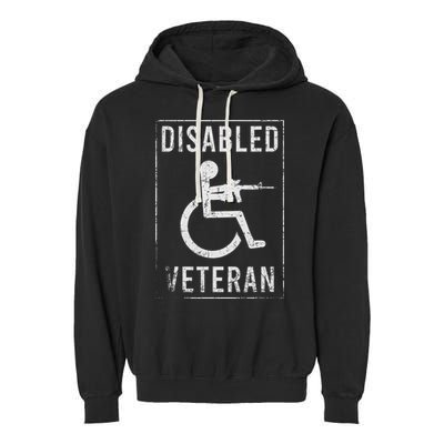 Disabled Veteran Dad Grandpa Veteran Disabled But Deadly Garment-Dyed Fleece Hoodie