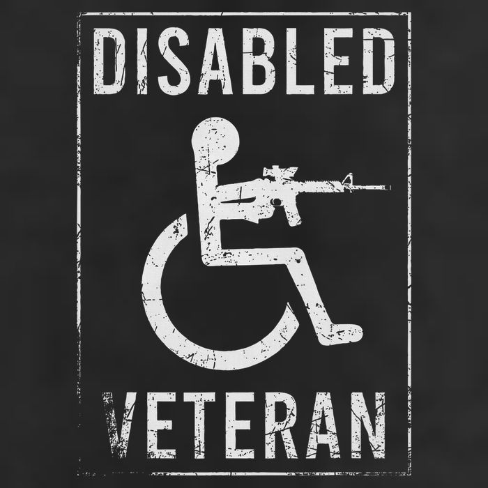 Disabled Veteran Dad Grandpa Veteran Disabled But Deadly 7 Panel Mesh Trucker Snapback Hat