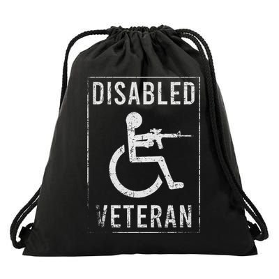 Disabled Veteran Dad Grandpa Veteran Disabled But Deadly Drawstring Bag