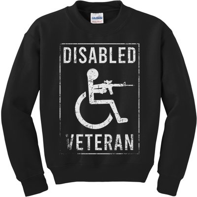 Disabled Veteran Dad Grandpa Veteran Disabled But Deadly Kids Sweatshirt