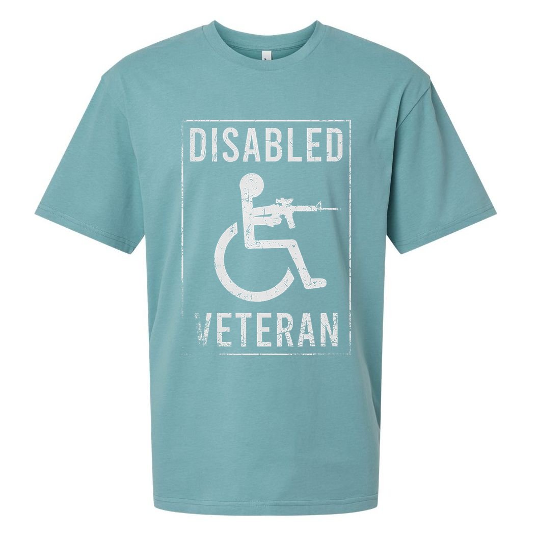 Disabled Veteran Dad Grandpa Veteran Disabled But Deadly Sueded Cloud Jersey T-Shirt