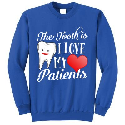 Dentist Valentines Day Teeth Dental Tooth Doctor Husband Gift Tall Sweatshirt