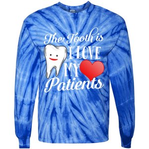 Dentist Valentines Day Teeth Dental Tooth Doctor Husband Gift Tie-Dye Long Sleeve Shirt