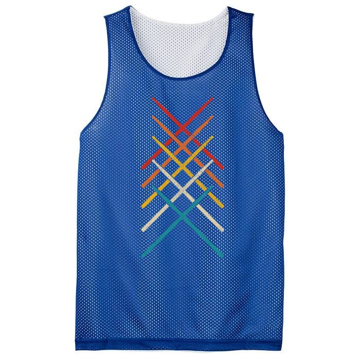 Drummer Vintage Drum Sticks Drumming Rock Musician Gift Mesh Reversible Basketball Jersey Tank